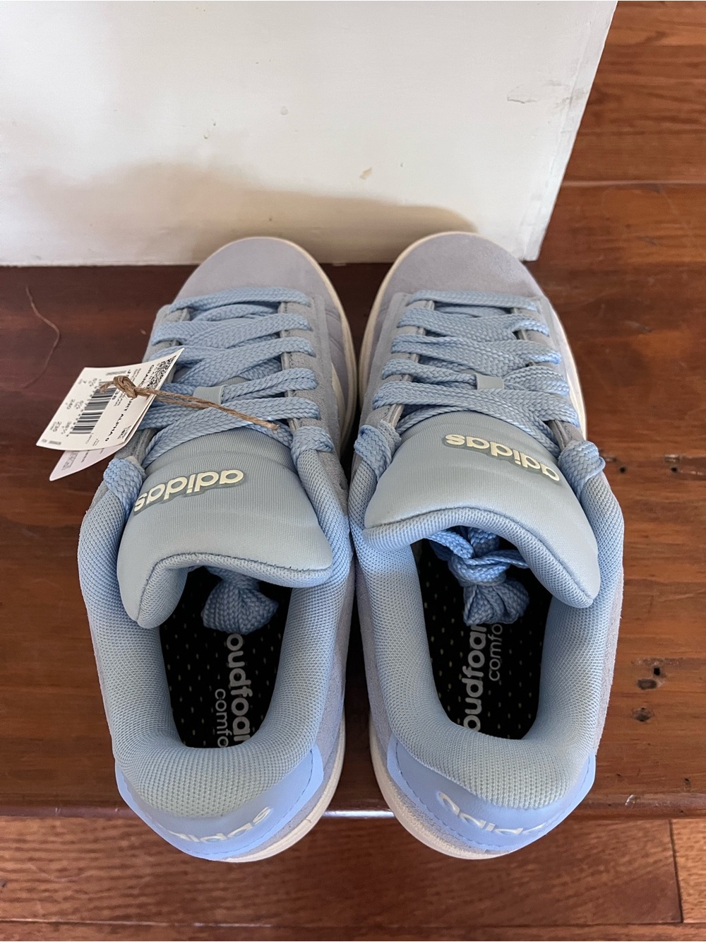ADIDAS Grand Court Alpha O's Sneakers Women's Size 7 Light Blue Suede JS5038 NIB - Picture 9 of 10